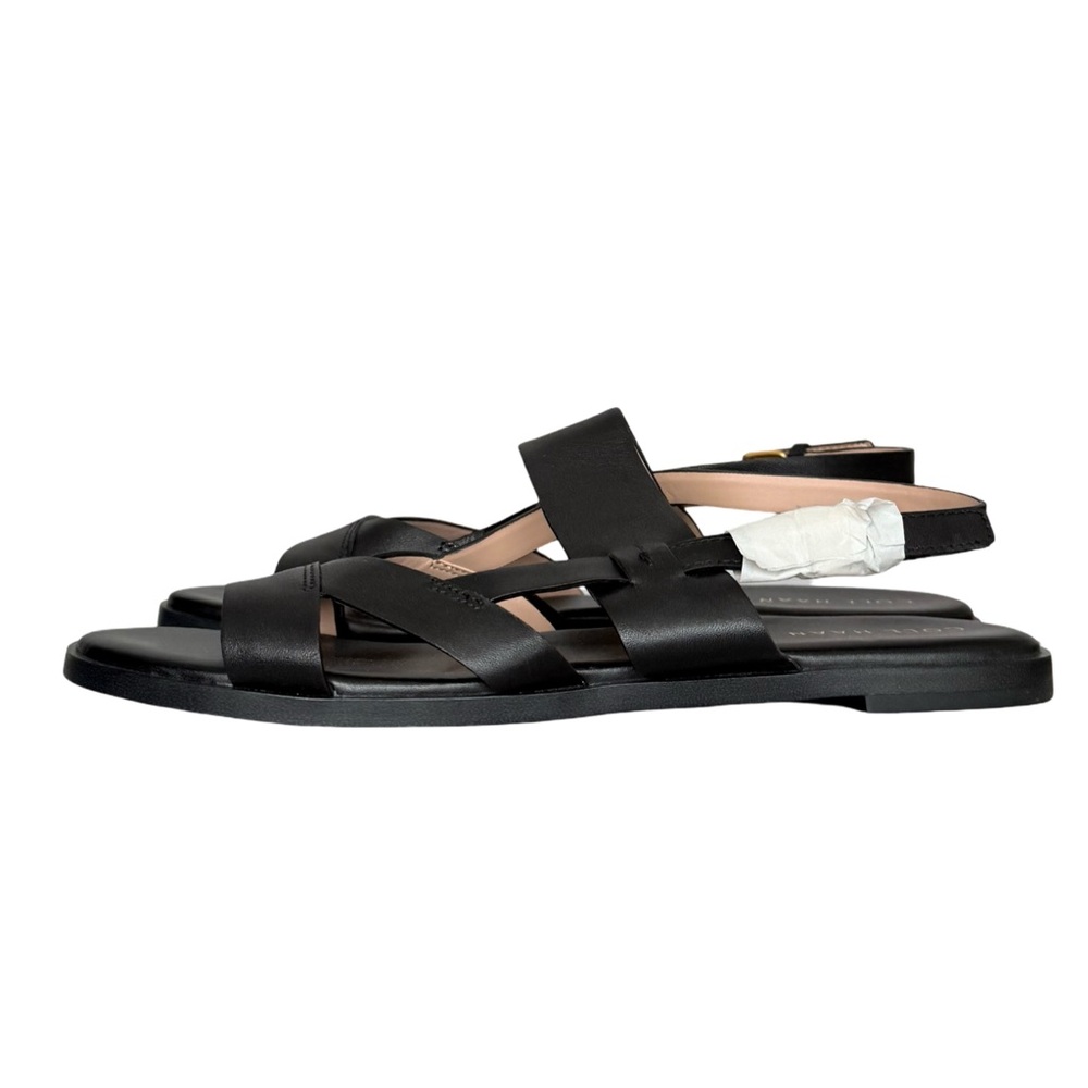 Cole Haan Women's Fawn Flat Sandal Black Leather Strappy Size 10 NWOB - Picture 6 of 9